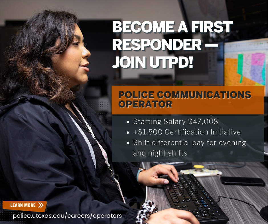 UT POlice Communications Operator starting salary $47,008 +$1500 certification initiative