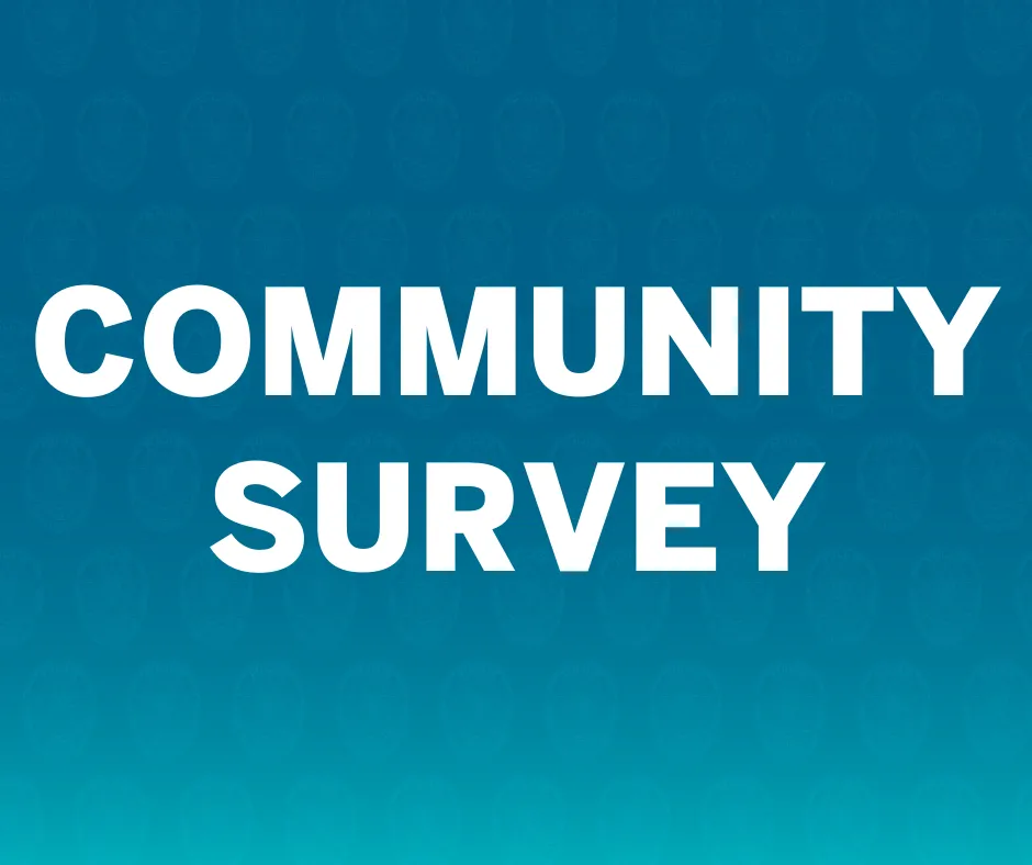 Community Survey on graphic background