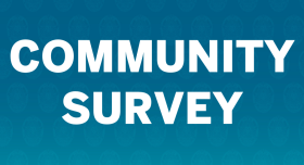 Community Survey on graphic background