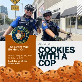 UTPD Cookies with a Cop Graphic