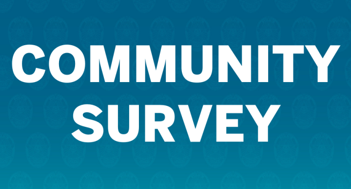 Community Survey on graphic background